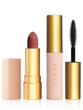 Gucci Matte Dusty Rose Lipstick & Black Mascara Duo